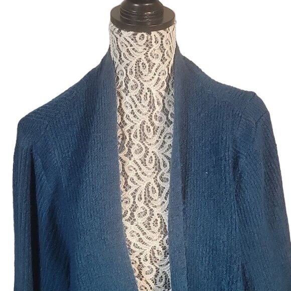 Evolution By Cyrus Womens Open Front Cardigan Sweater 3X‎ Blue Knit - Picture 2 of 7
